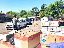 The Time is Now Douglass Community Development Corporation hosted a mobile food pantry in the Douglass neighborhood on April 16th. It was the first mobile pantry held in Douglass since the novel coronavirus pandemic hit Shelby County. (Submitted)