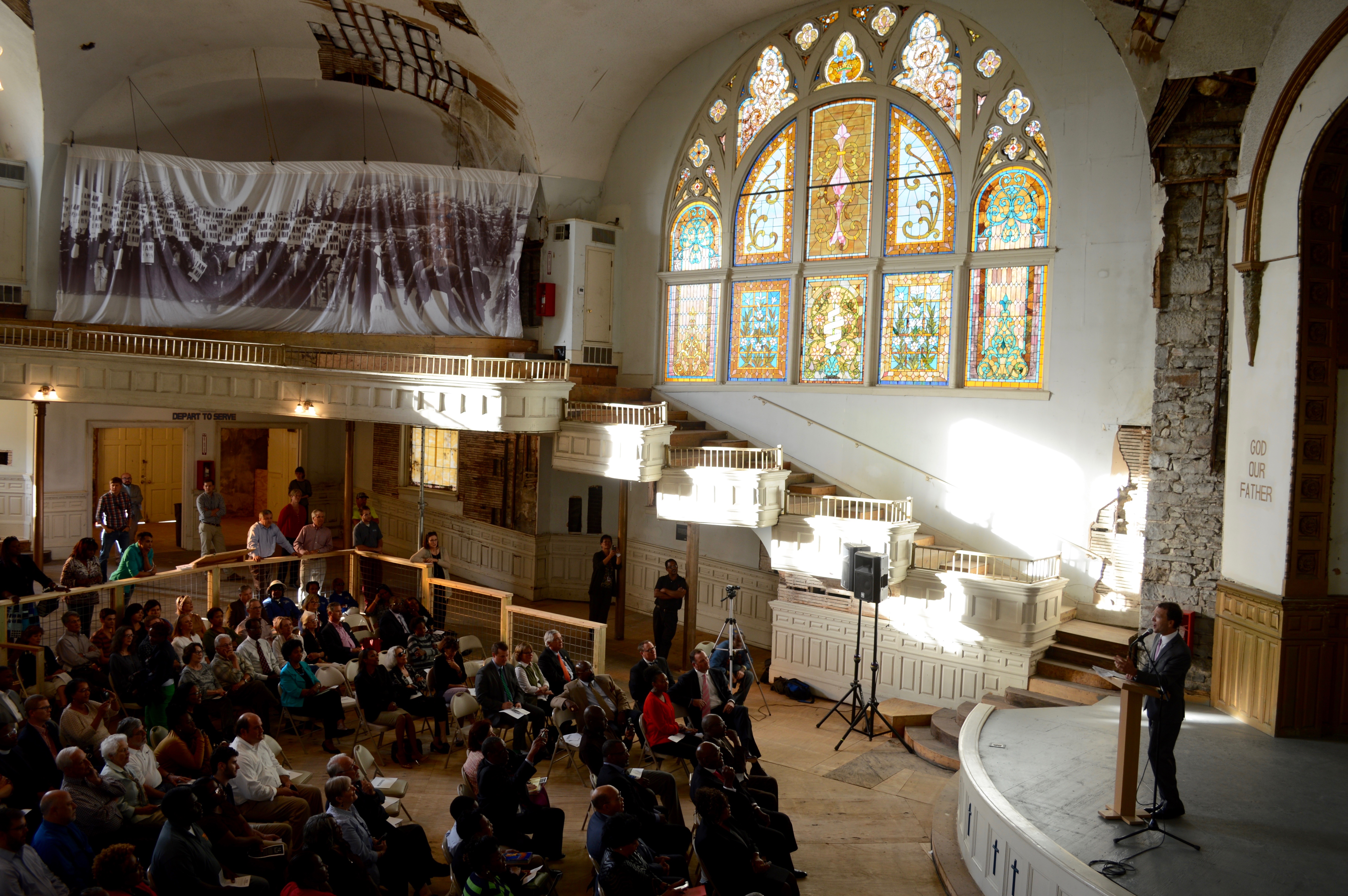 Rabbi Micah Greenstein of Temple Israel was part of the blessing ceremony that aimed to be inclusive of all religions. 