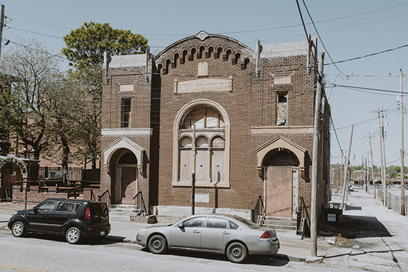The former Anshei Mischne synagogue in the Pinch District. The building's owner, Jake Schorr, plans to develop the site into a bar and music venue. (Houston Cofield)