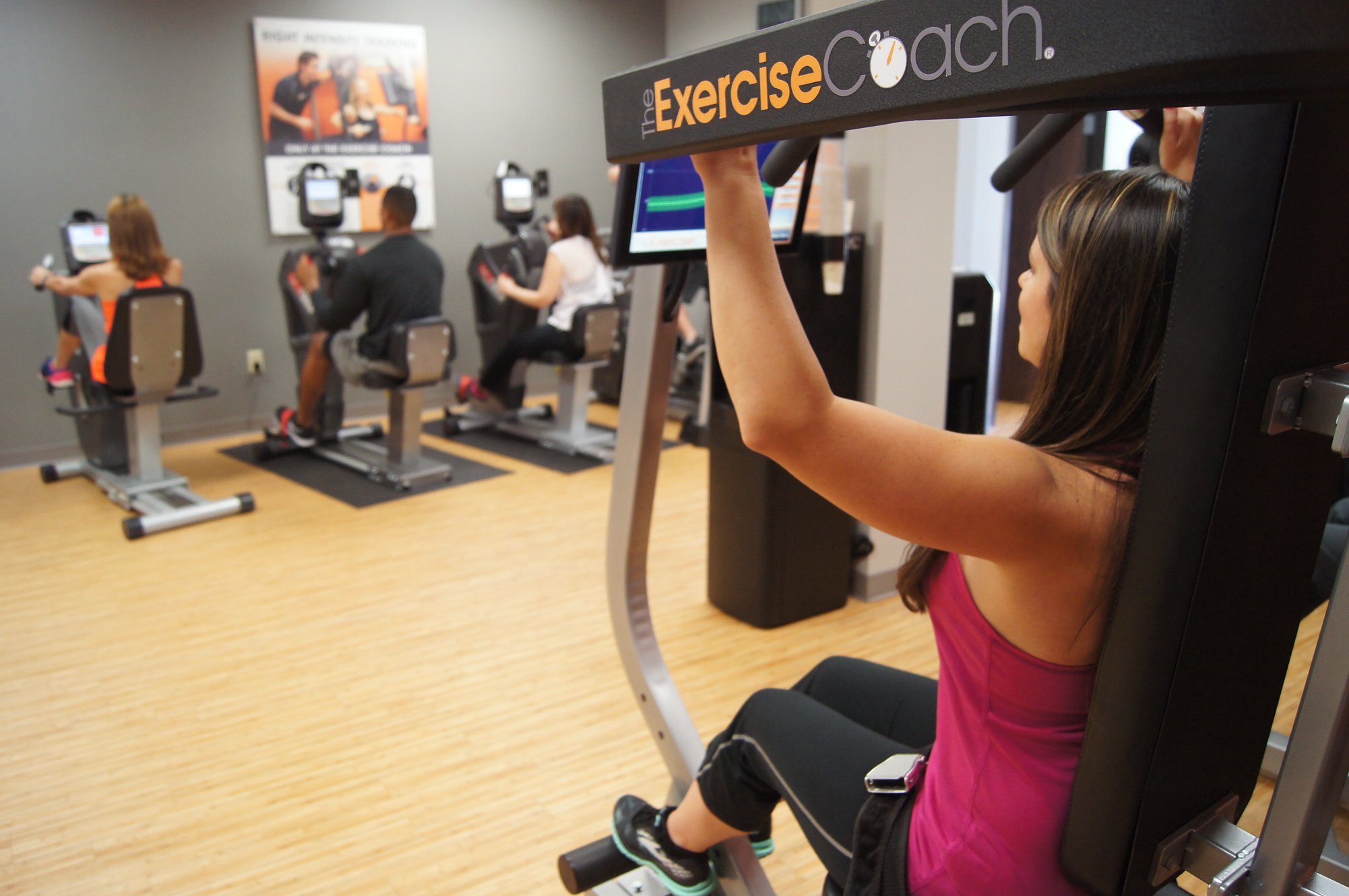 The Exercise Coach program calls for two twenty-minute workouts per week. Each machine that a customer uses has a computer that tracks each session. The sessions are led by a personal trainer. (Submitted)