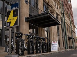 New Explore Bike Share eBike station downtown at Central Station Hotel (submitted)