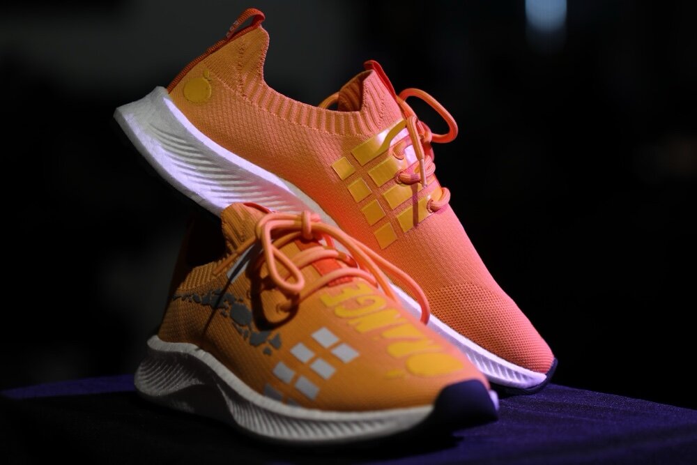 The Orange Mound Awareness Shoe from SoGiv and JUICE Orange Mound.