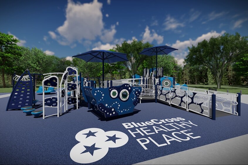 The play area will be constructed with accessible poured-in-place surfacing for visitors of all abilities.