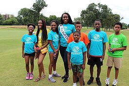 Miss Bluff City 2019, Simone Wilson, poses with North Memphis Boys & Girls Clubs members. Wilson's focus area for her service to the community is working with youth at Boys & Girls club.  (Submitted)