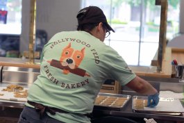 A Hollywood Feed staff member makes gourmet dog cookies. The story offers a range of gourmet treats including cakes and cupcakes. (Submitted) 