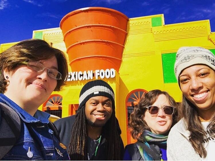 L to R: High Ground's core team - Cole Bradley, A.J. Dugger III and Emily Trenholm - with Veronica Veronica Johnson, On the Ground project manager for Issue Media Group. (Cole Bradley) 