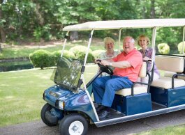 Residents of Kirby Pines ride in style across the expansive Hickory Hill campus. (Kirby Pines)