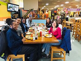The High Ground team enjoys a 'thank you' lunch at El Mercadito de Memphis with key stakeholders in our "On the Ground: Hickory Hill" coverage, including residents and representatives from nonprofits and the Memphis Police Department. (High Ground)
