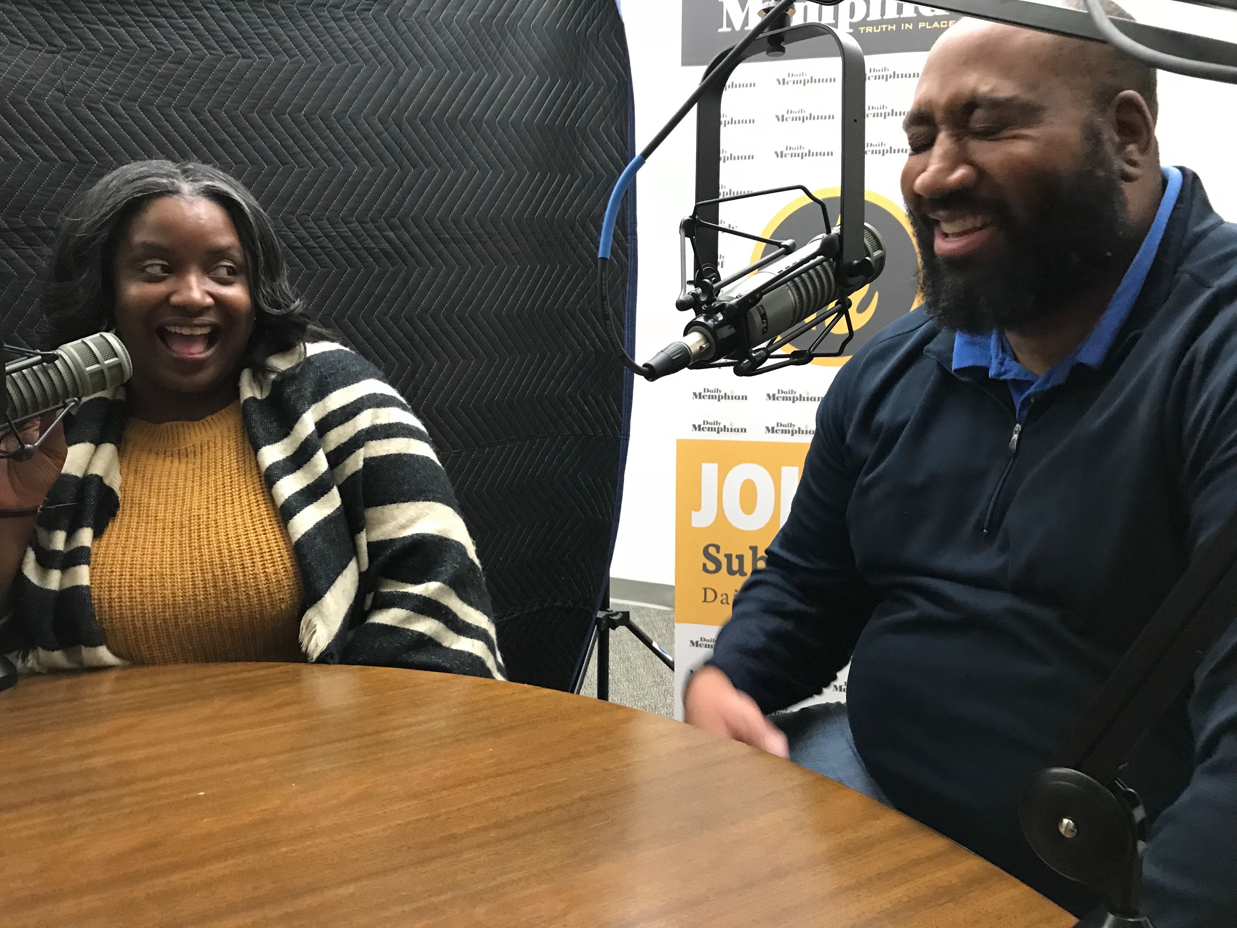 Crystal Chopin (L) and Brandis Leverette with Oasis of Hope discuss the organization's work in the Bickford-Bearwater area of North Memphis on the On the Ground Podcast. (Natalie Van Gundy)