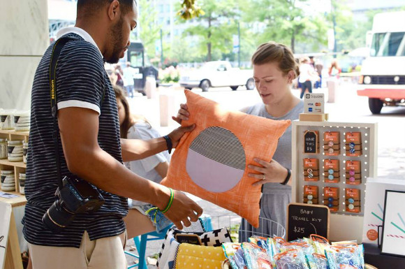 Vendors at the Memphis Maker Fair held June 2017 outside of City Hall.