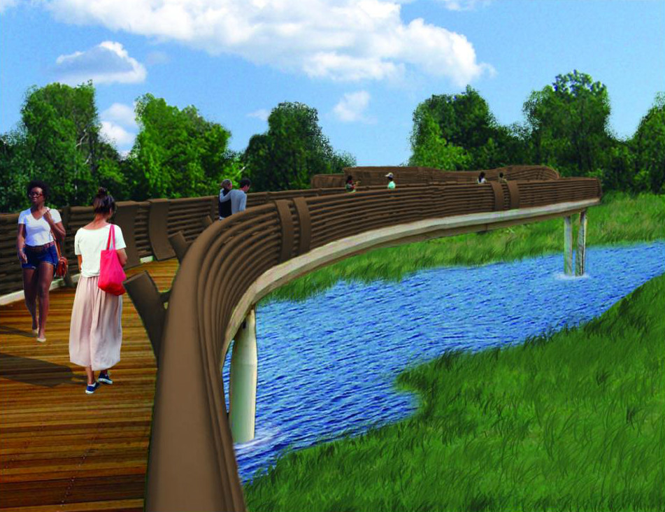 A pedestrian bridge planned as part of Millington's Nature Discovery Park. 