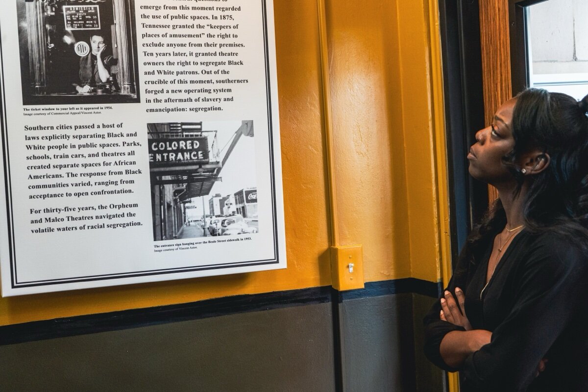 Informative panels examine the historic theatre’s segregation-era policies.