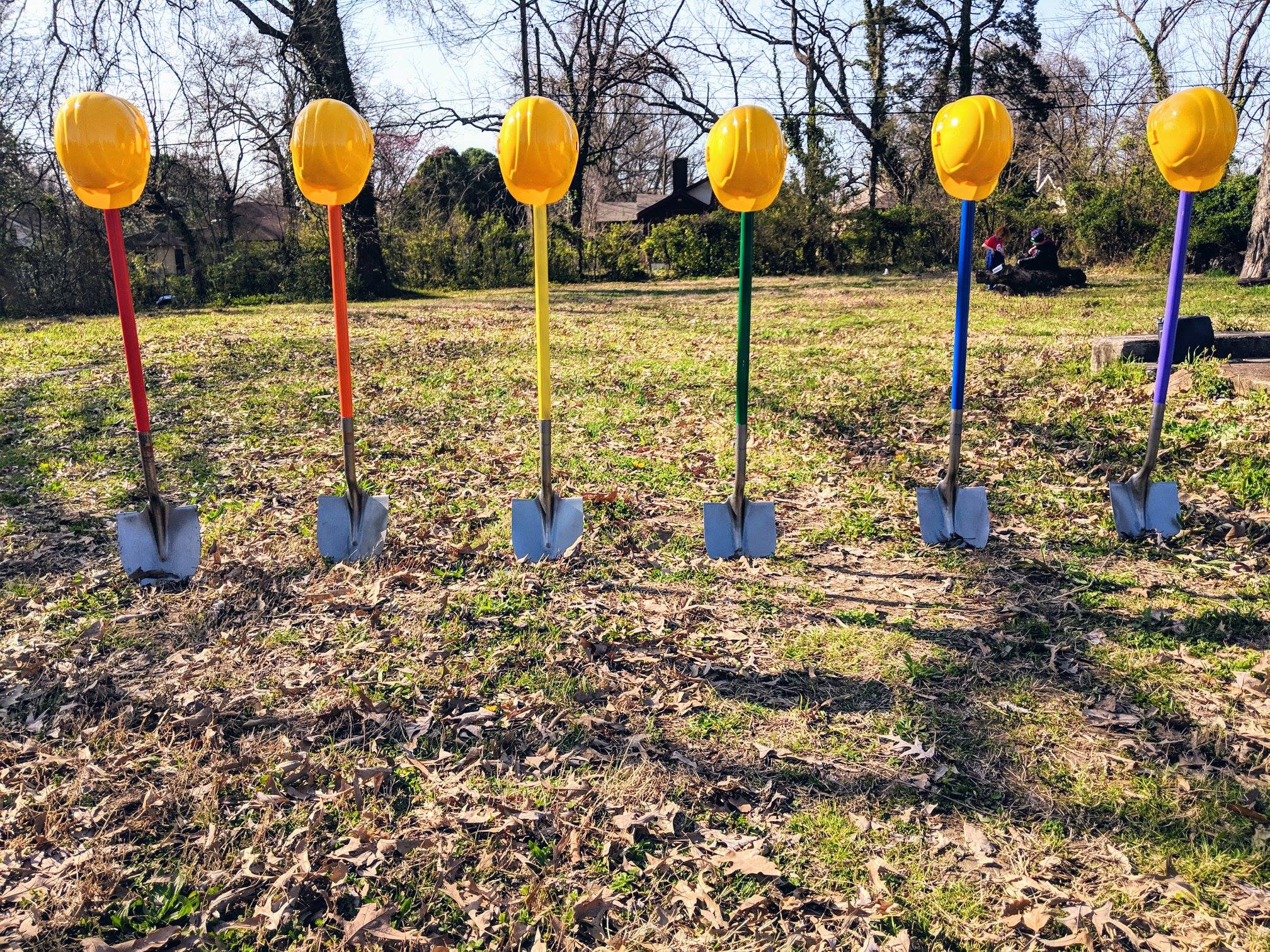 Shovels mark the groundbreaking of the Metamorphosis Project's LGBT+ youth services center and emergency shelter on March 23. (Sumbitted)