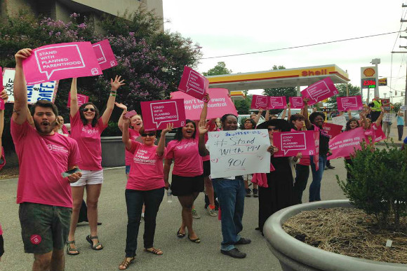 More than 300 people showed up at Planned Parenthood of Greater Memphis for a supporter rally following Trump's election.  