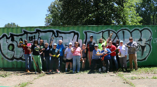 A May 13 clean-up day at the site of a future homeless shelter for LGBTQ youth.