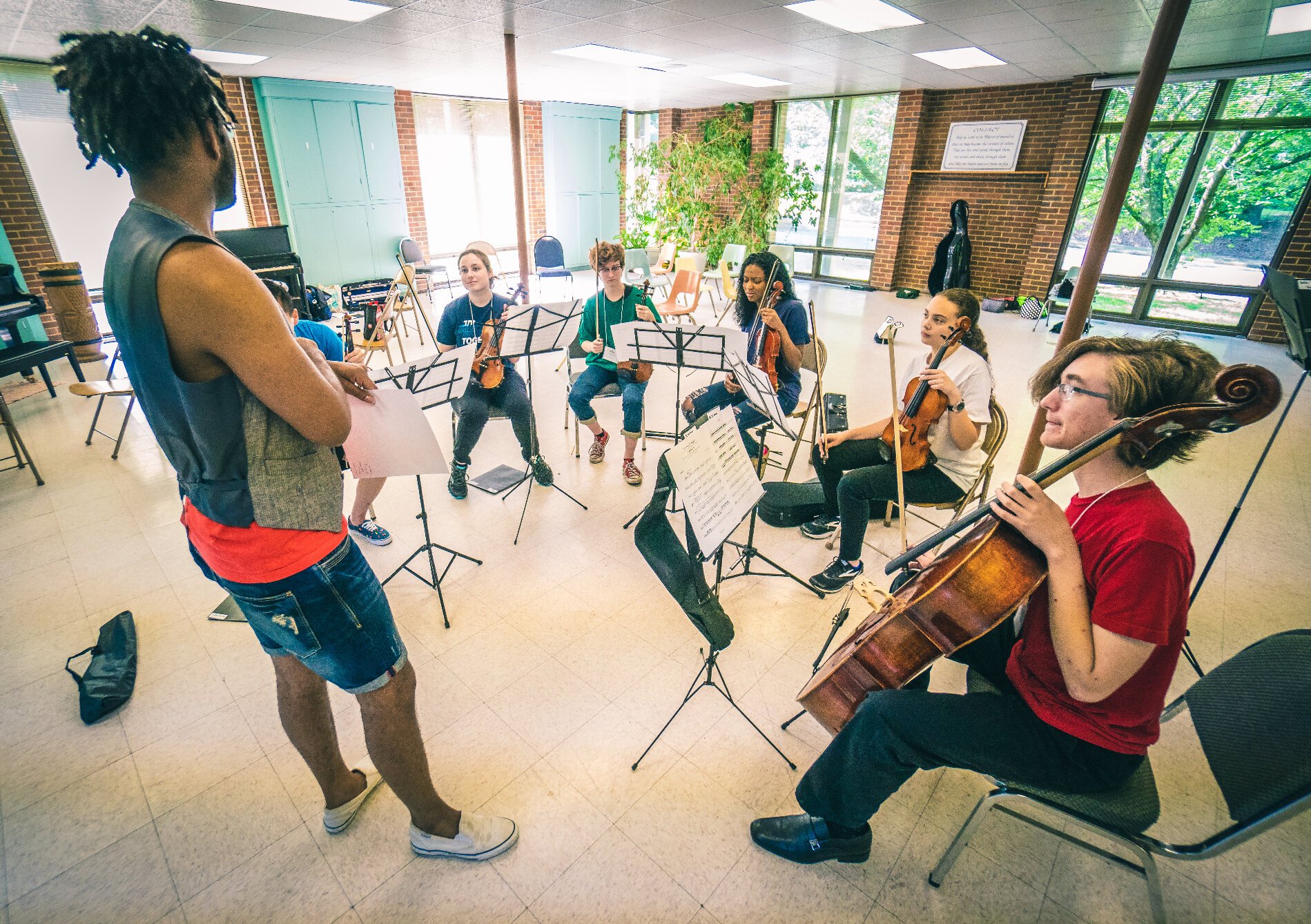 Young musicians with PRIZM Ensemble practice their skills pre-pandemic. Registration is open for their 2021 summer camp, which will be held June 21 through July 9. (Submitted) 