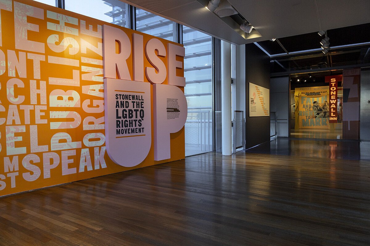 “Rise Up: Stonewall and the LGBTQ Rights Movement” was developed by the Newseum, an affiliate of the Freedom Forum.. (photo courtesy of Freedom Forum)