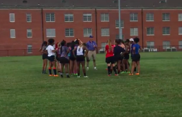 The Soulsville girls rugby team at practice.