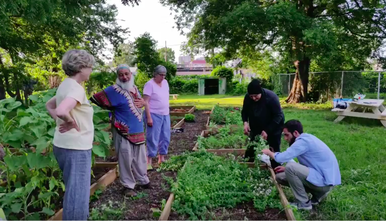 Local leaders from the Muslim community assist at the Thistle & Bee farm.