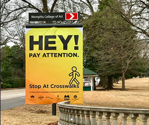 Oziel Jaurez, a junior graphic design student at Memphis College of Art, made the designs for the signs that dot the T-bar intersection.