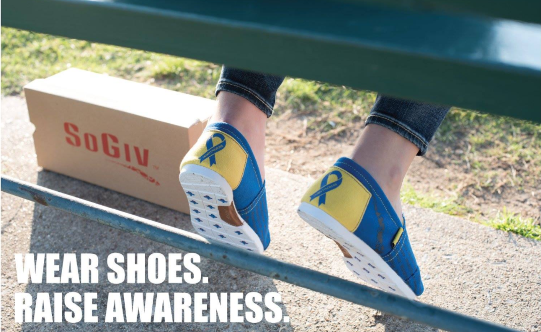 A SoGiv shoe and marketing campaign benefiting the Down Syndrome Association of the Mid-South. SoGiv is a nonprofit shoe manufacturer and has worked to elevate well over a dozen different important causes.  (SoGiv)