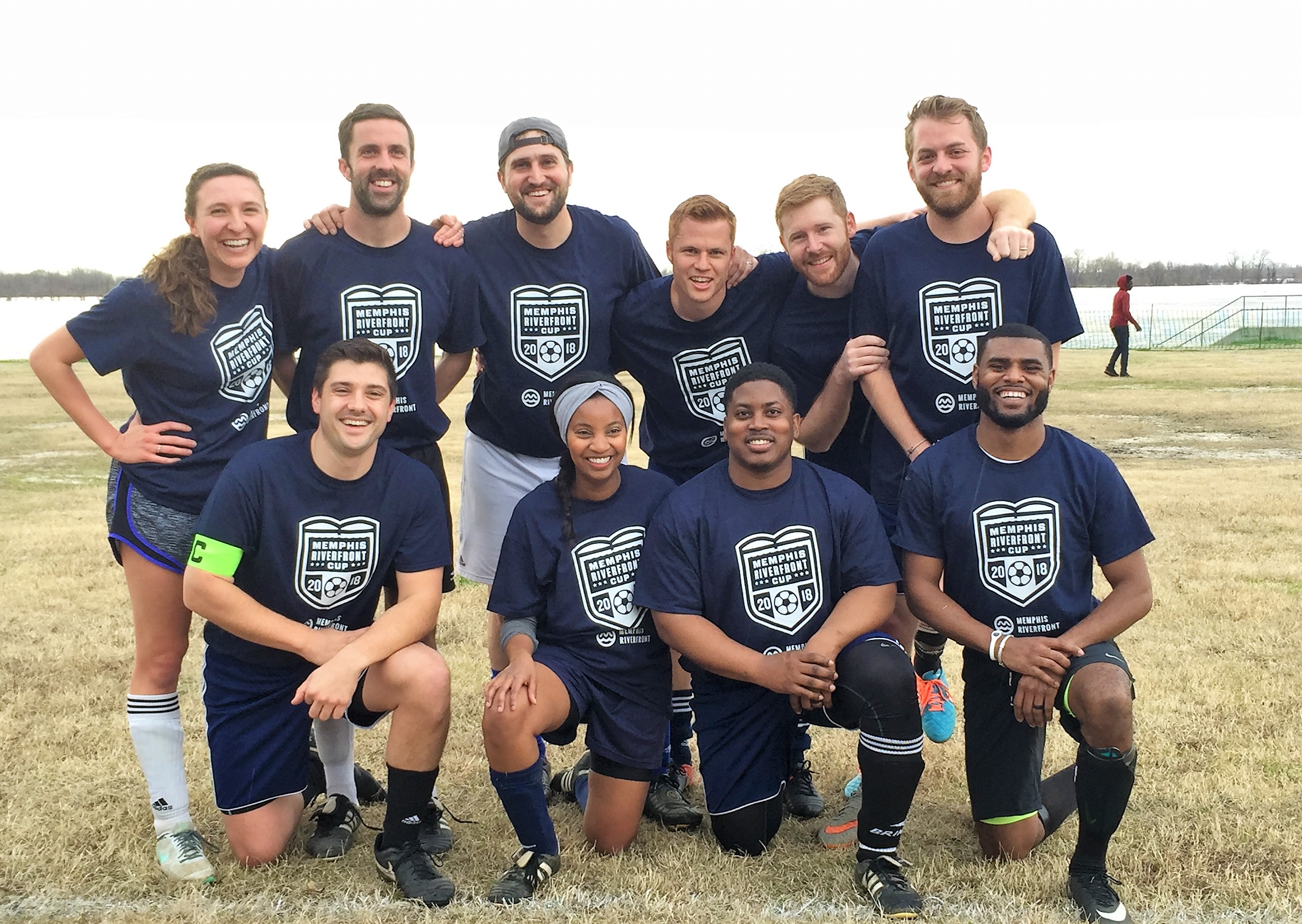 Members of South Memphis Soccer Club during a recent game at Tom Lee Park in Downtown Memphis. The growing club was established in 2016 as a way to bring together old and new neighbors in a family friendly atmosphere. 