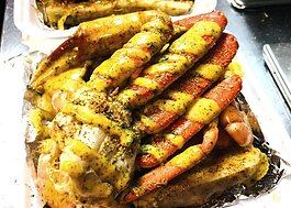 Crab legs with Drop Sauce is a best-seller at Straight Drop Seafood in North Memphis. (Straight Drop Seafood)
