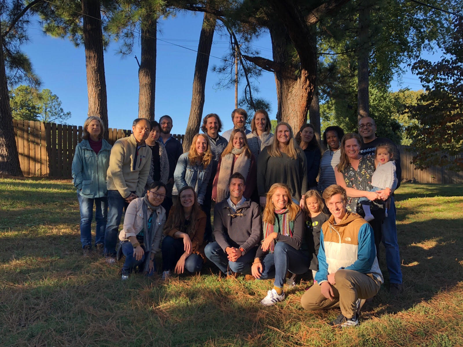 The graduate class’s “family photo” decorates the lab where the meet to work on the share prosperity plan. Dr. Charlie Santo, one of three faculty members, said the group is especially tight-knit and dedicated to the task. (Submitted)